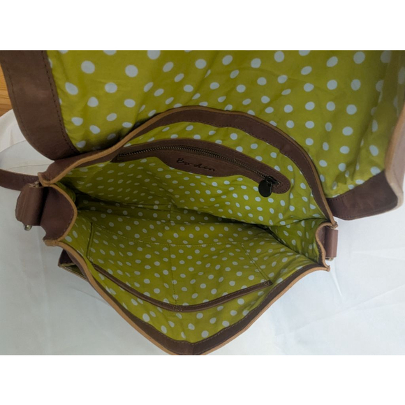 Boden Leather Messenger Crossbody Bag Brown Unisex - Picture 9 of 14
